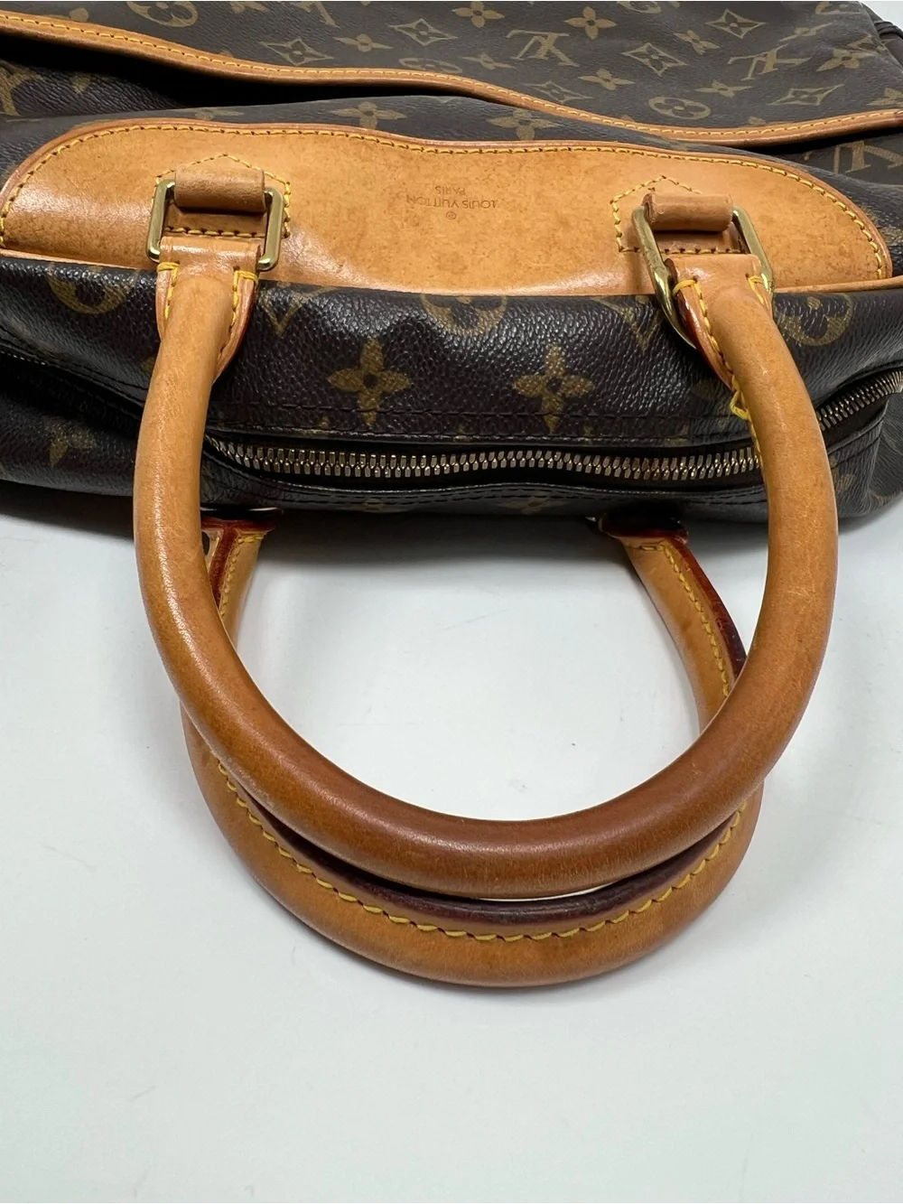 Louis Vuitton Monogram Trouville Handbag Brown Canvas Satchel Purse M42228